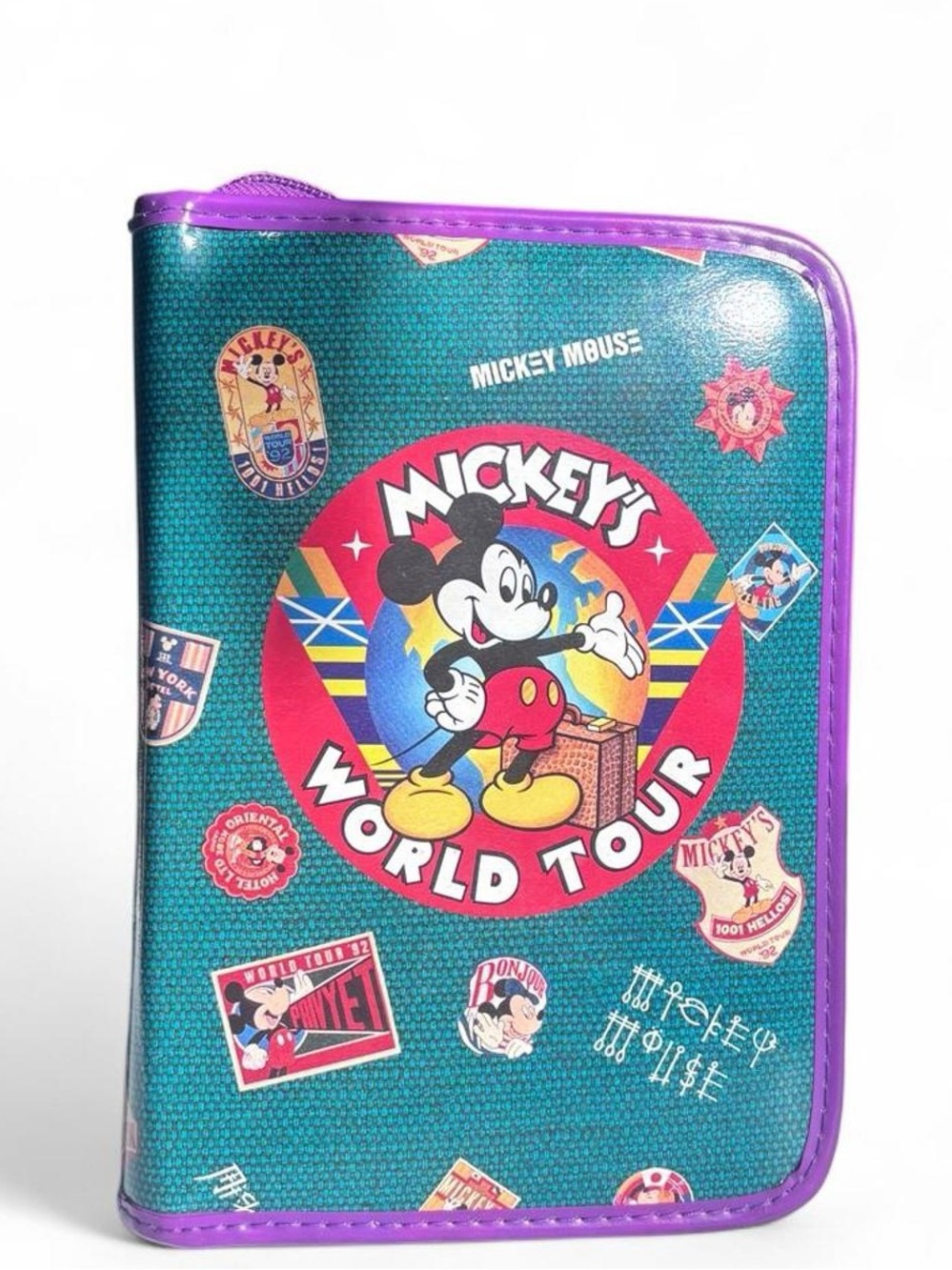 Rare Vintage 1991 Disney Mickey’s World Tour Vinyl Pencil Case Organizer